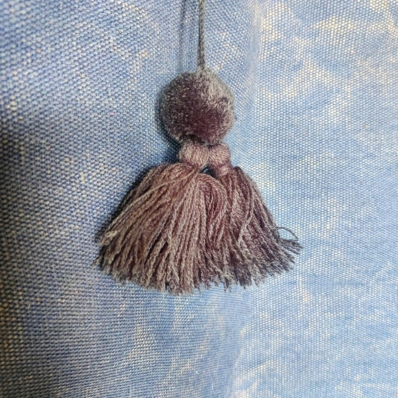 Silpada Stylish Blue Tote Bag with Tassel - Picture 2 of 11